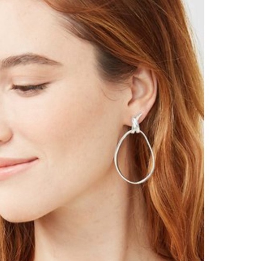 Stella & Dot Stacey Knot Silver Hoops